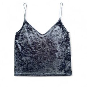 H&M Divided Blue Velvet Spaghetti Strap Top - Size XS